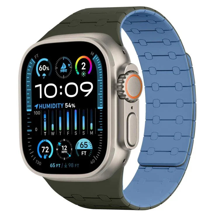 Pulseira de Relógio em Silicone com Cores Contrastantes e Fecho Magnético xDfind, Para Apple Watch 42 / 44 / 45 / 46 / 49mm, Para Apple Watch 38 / 40 / 41 / S10 42mm