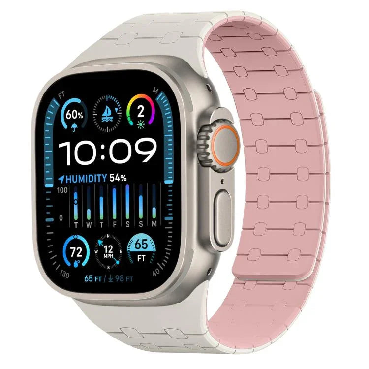 Pulseira de Relógio em Silicone com Cores Contrastantes e Fecho Magnético xDfind, Para Apple Watch 42 / 44 / 45 / 46 / 49mm, Para Apple Watch 38 / 40 / 41 / S10 42mm