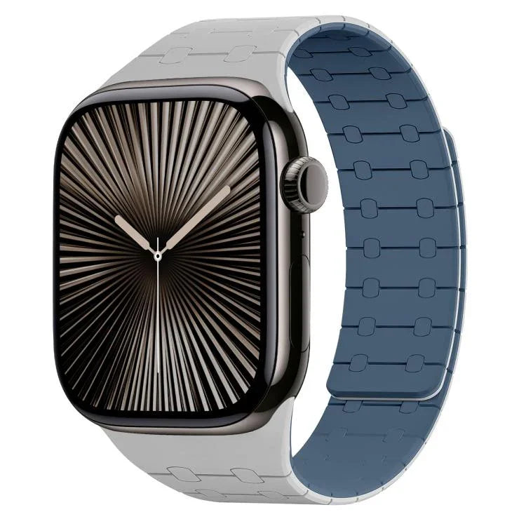 Pulseira de Relógio em Silicone com Cores Contrastantes e Fecho Magnético xDfind, Para Apple Watch 42 / 44 / 45 / 46 / 49mm, Para Apple Watch 38 / 40 / 41 / S10 42mm