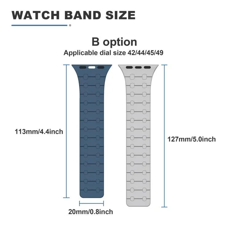 Pulseira de Relógio em Silicone com Cores Contrastantes e Fecho Magnético xDfind, Para Apple Watch 42 / 44 / 45 / 46 / 49mm, Para Apple Watch 38 / 40 / 41 / S10 42mm