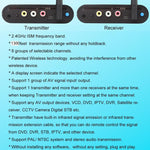 Measy AV240 Transmissor e Recetor de Áudio/Vídeo Sem Fios 2.4GHz com Função de Retorno Infravermelho, Distância: 400m, AV240 Preto
