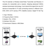 Measy AV540 Transmissor e Recetor de Áudio/Vídeo Sem Fios 5.8GHz com Função de Retorno Infravermelho, Distância: 400m, AV540 Preto