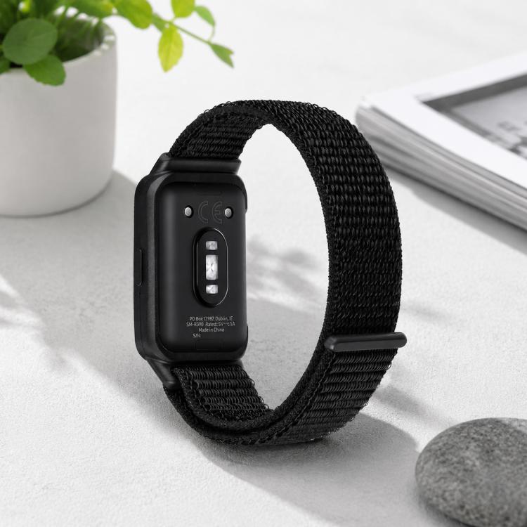 Pulseira de Relógio em Nylon com Fecho de Gancho e Argola Integrado ao Quadro do Relógio, Para Samsung Galaxy Fit 3