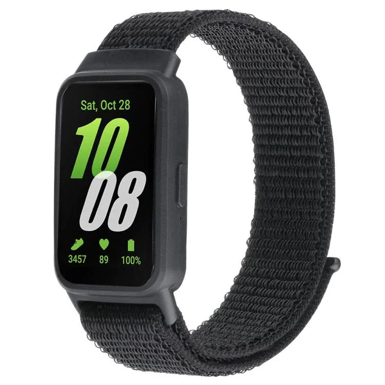 Pulseira de Relógio em Nylon com Fecho de Gancho e Argola Integrado ao Quadro do Relógio, Para Samsung Galaxy Fit 3