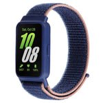 Pulseira de Relógio em Nylon com Fecho de Gancho e Argola Integrado ao Quadro do Relógio, Para Samsung Galaxy Fit 3