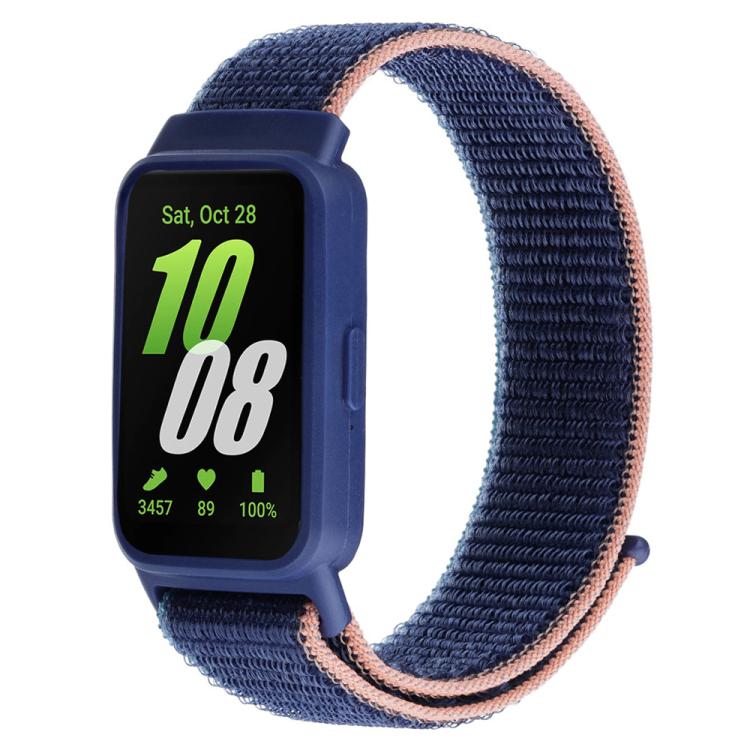 Pulseira de Relógio em Nylon com Fecho de Gancho e Argola Integrado ao Quadro do Relógio, Para Samsung Galaxy Fit 3