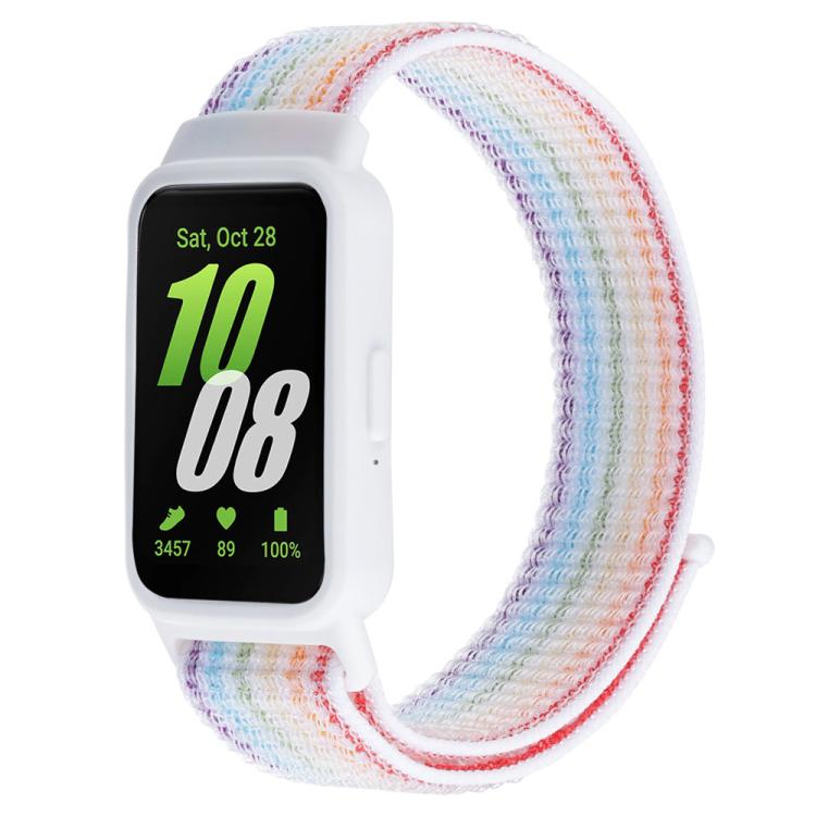 Pulseira de Relógio em Nylon com Fecho de Gancho e Argola Integrado ao Quadro do Relógio, Para Samsung Galaxy Fit 3