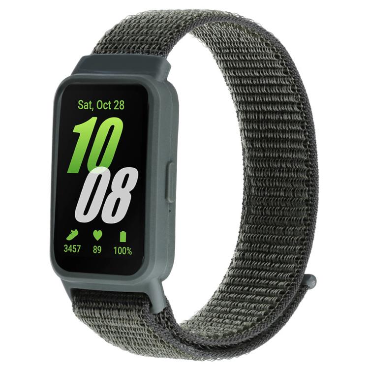 Pulseira de Relógio em Nylon com Fecho de Gancho e Argola Integrado ao Quadro do Relógio, Para Samsung Galaxy Fit 3