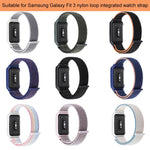 Pulseira de Relógio em Nylon com Fecho de Gancho e Argola Integrado ao Quadro do Relógio, Para Samsung Galaxy Fit 3