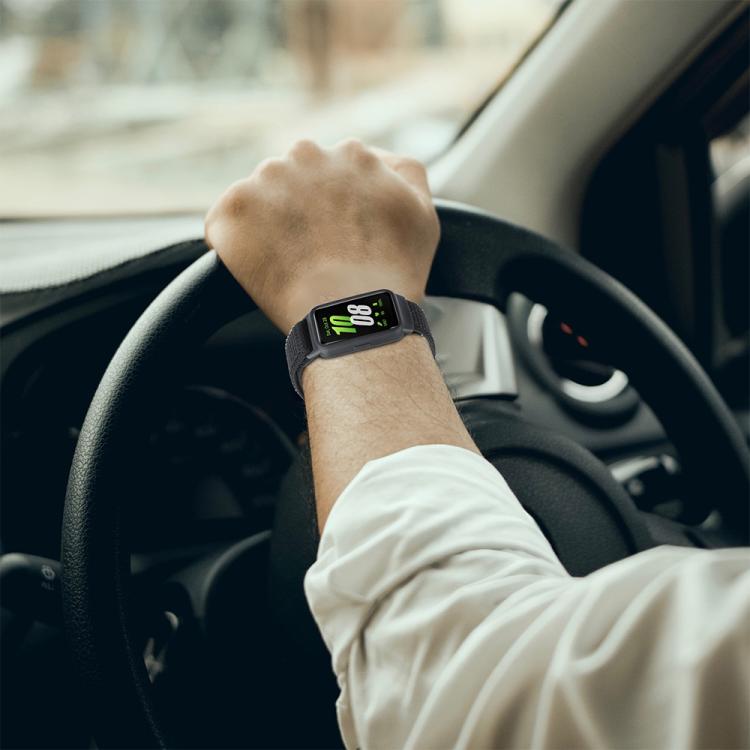 Pulseira de Relógio em Nylon com Fecho de Gancho e Argola Integrado ao Quadro do Relógio, Para Samsung Galaxy Fit 3