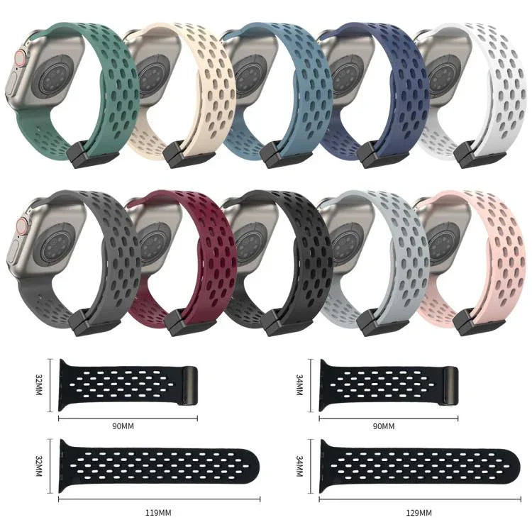 Pulseira de Relógio em Silicone com Fecho Magnético xDfind, Para Apple Watch 42 / 44 / 45 / 46 / 49mm, Para Apple Watch 38 / 40 / 41 / S10 42mm