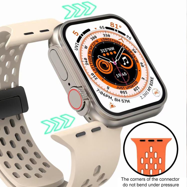 Pulseira de Relógio em Silicone com Fecho Magnético xDfind, Para Apple Watch 42 / 44 / 45 / 46 / 49mm, Para Apple Watch 38 / 40 / 41 / S10 42mm