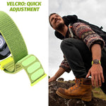 xDfind Wave Texture Nylon Hook and Loop Fastener Watch Band, 20mm, 22mm