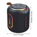 Zealot M1 Coluna Bluetooth Estéreo RGB Portátil 30W IPX6 para Exterior