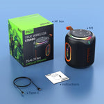 Zealot M1 Coluna Bluetooth Estéreo RGB Portátil 30W IPX6 para Exterior