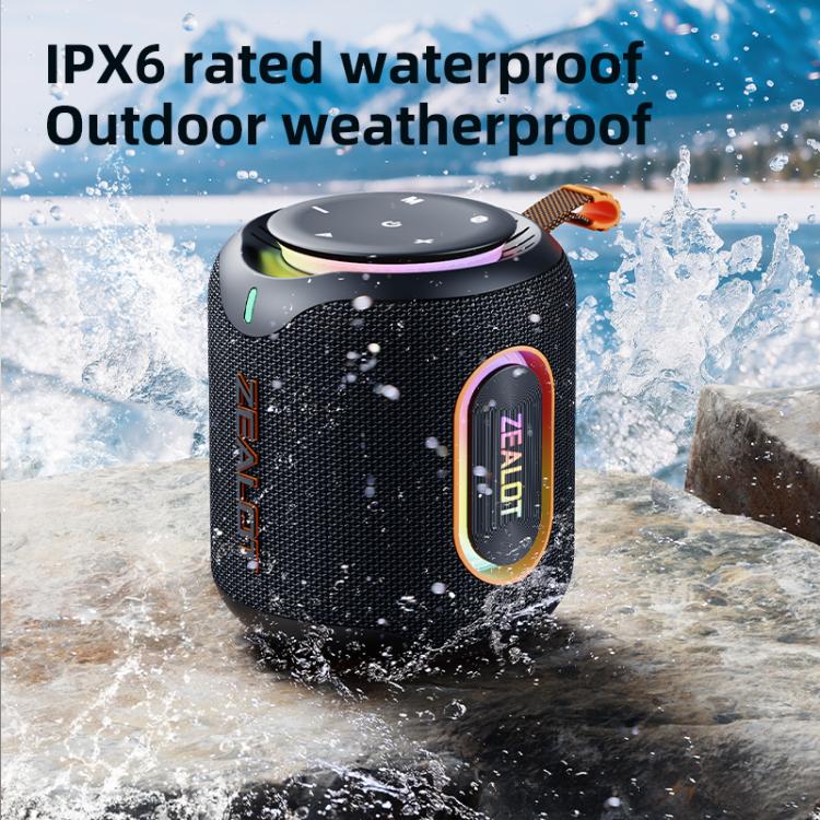 Zealot M1 Coluna Bluetooth Estéreo RGB Portátil 30W IPX6 para Exterior