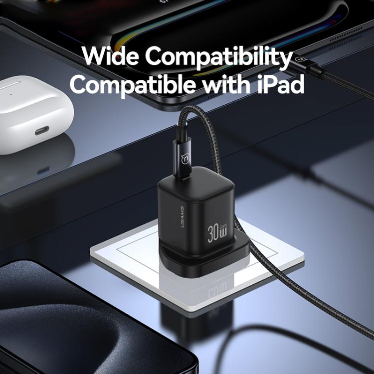 USAMS CC276 Carregador Rápido Mini 30W GaN USB-C / Tipo-C, Ficha Reino Unido