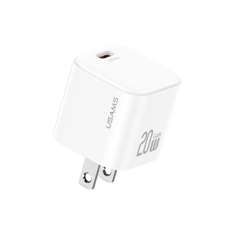 USAMS CC267 Carregador Rápido Mini 20W GaN USB-C / Tipo-C, Ficha EUA