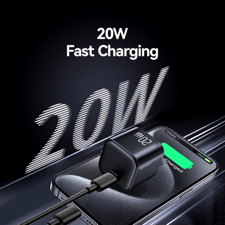 USAMS CC267 Carregador Rápido Mini 20W GaN USB-C / Tipo-C, Ficha EUA