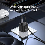 USAMS CC267 Carregador Rápido Mini 20W GaN USB-C / Tipo-C, Ficha EUA