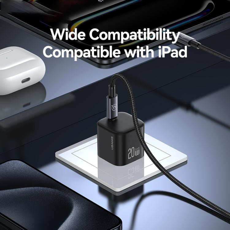 USAMS CC267 Carregador Rápido Mini 20W GaN USB-C / Tipo-C, Ficha EUA