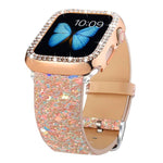 Pulseira de Relógio em Pele com Lantejoulas Brilhantes xDfind, Para Apple Watch 42 / 44 / 45 / 46 / 49mm, Para Apple Watch 38 / 40 / 41 / S10 42mm