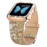 Pulseira de Relógio em Pele com Lantejoulas Brilhantes xDfind, Para Apple Watch 42 / 44 / 45 / 46 / 49mm, Para Apple Watch 38 / 40 / 41 / S10 42mm