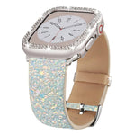 Pulseira de Relógio em Pele com Lantejoulas Brilhantes xDfind, Para Apple Watch 42 / 44 / 45 / 46 / 49mm, Para Apple Watch 38 / 40 / 41 / S10 42mm