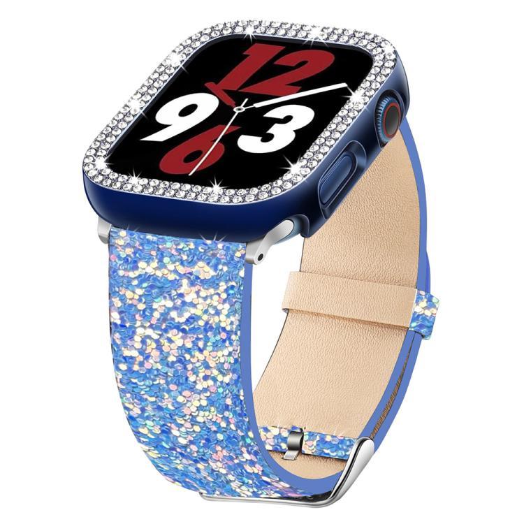 Pulseira de Relógio em Pele com Lantejoulas Brilhantes xDfind, Para Apple Watch 42 / 44 / 45 / 46 / 49mm, Para Apple Watch 38 / 40 / 41 / S10 42mm