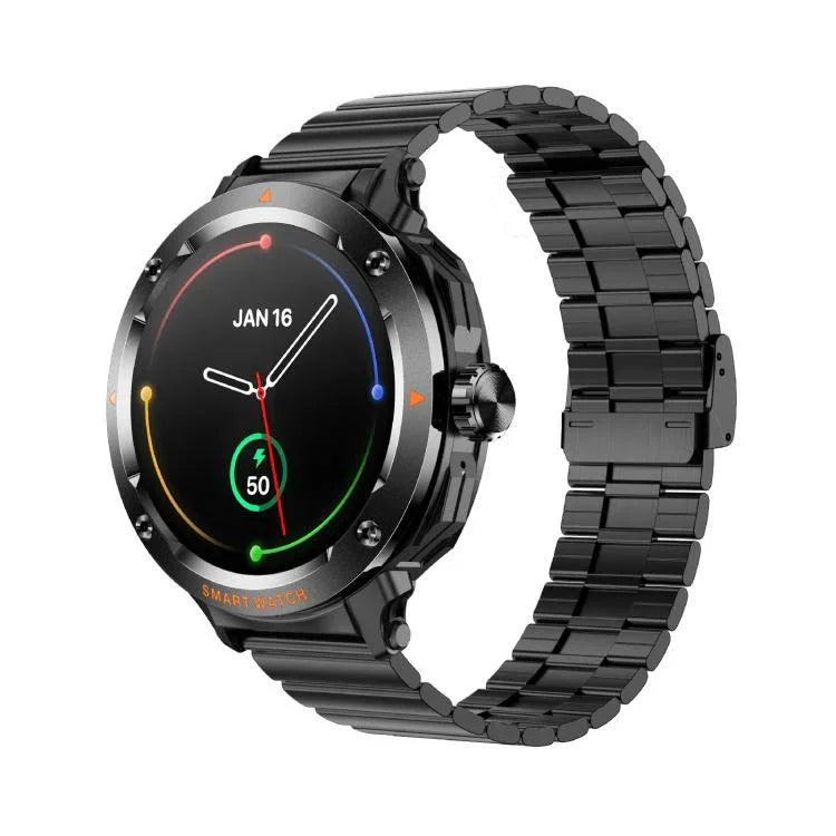 D13 Relógio Inteligente com Auricular Bluetooth 2 em 1 para Chamadas, Suporta Chamadas Bluetooth / NFC / Monitorização de Saúde, Pulseira de Silicone, Pulseira de Aço com 3 Contas, Pulseira Milanesa de Aço
