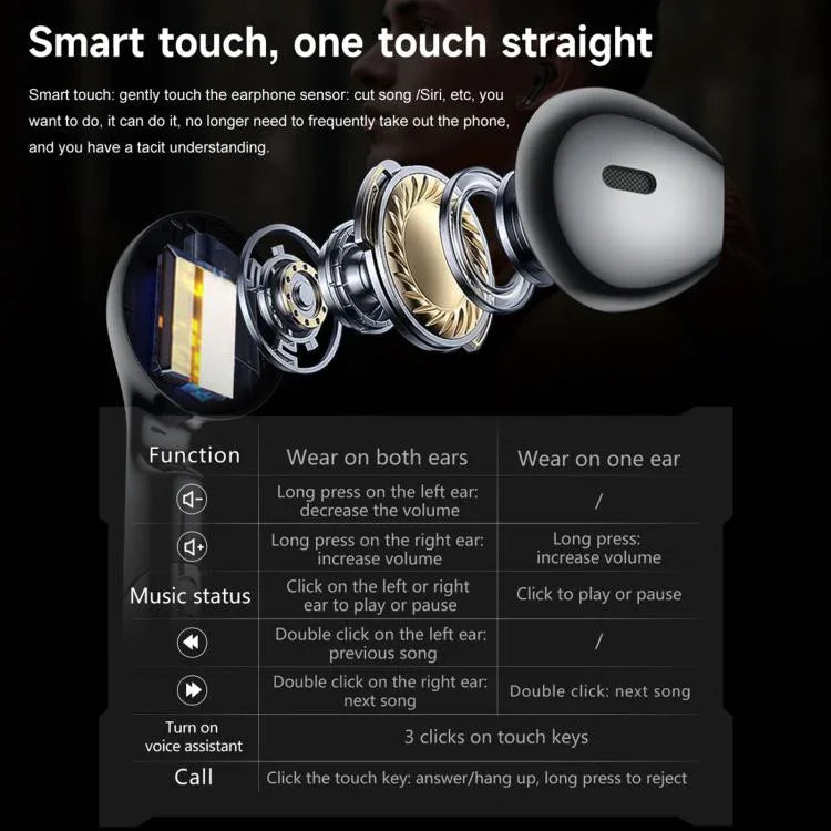 D13 Relógio Inteligente com Auricular Bluetooth 2 em 1 para Chamadas, Suporta Chamadas Bluetooth / NFC / Monitorização de Saúde, Pulseira de Silicone, Pulseira de Aço com 3 Contas, Pulseira Milanesa de Aço