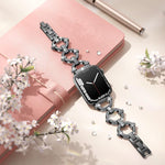 Pulseira de Relógio Metálica com Diamantes em Forma de O xDfind, Para Apple Watch 42 / 44 / 45 / 46 / 49mm, Para Apple Watch 38 / 40 / 41 / S10 42mm