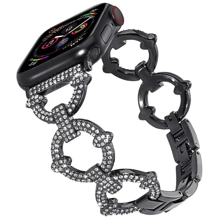 Pulseira de Relógio Metálica com Diamantes em Forma de O xDfind, Para Apple Watch 42 / 44 / 45 / 46 / 49mm, Para Apple Watch 38 / 40 / 41 / S10 42mm