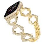 Pulseira de Relógio Metálica com Diamantes em Forma de O xDfind, Para Apple Watch 42 / 44 / 45 / 46 / 49mm, Para Apple Watch 38 / 40 / 41 / S10 42mm