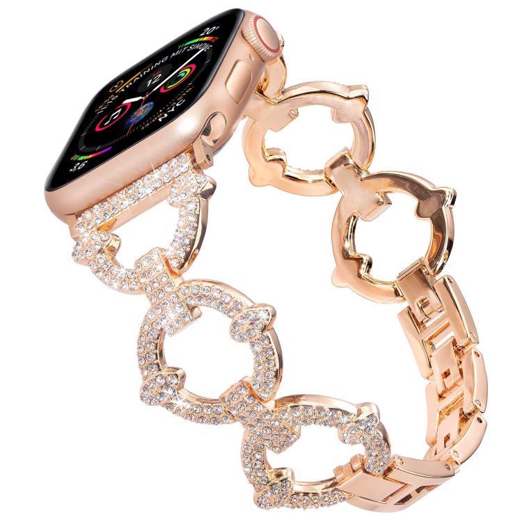 Pulseira de Relógio Metálica com Diamantes em Forma de O xDfind, Para Apple Watch 42 / 44 / 45 / 46 / 49mm, Para Apple Watch 38 / 40 / 41 / S10 42mm