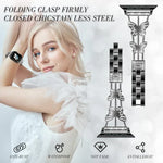 Pulseira de Relógio Metálica com Diamantes em Forma de Borboleta xDfind, Para Apple Watch 42 / 44 / 45 / 46 / 49mm, Para Apple Watch 38 / 40 / 41 / S10 42mm