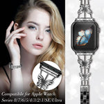 Pulseira de Relógio Metálica com Diamantes em Forma de Borboleta xDfind, Para Apple Watch 42 / 44 / 45 / 46 / 49mm, Para Apple Watch 38 / 40 / 41 / S10 42mm
