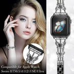 Pulseira de Relógio Metálica com Diamantes em Forma de Borboleta xDfind, Para Apple Watch 42 / 44 / 45 / 46 / 49mm, Para Apple Watch 38 / 40 / 41 / S10 42mm