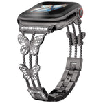 Pulseira de Relógio Metálica com Diamantes em Forma de Borboleta xDfind, Para Apple Watch 42 / 44 / 45 / 46 / 49mm, Para Apple Watch 38 / 40 / 41 / S10 42mm