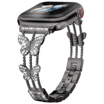 Pulseira de Relógio Metálica com Diamantes em Forma de Borboleta xDfind, Para Apple Watch 42 / 44 / 45 / 46 / 49mm, Para Apple Watch 38 / 40 / 41 / S10 42mm