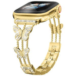 Pulseira de Relógio Metálica com Diamantes em Forma de Borboleta xDfind, Para Apple Watch 42 / 44 / 45 / 46 / 49mm, Para Apple Watch 38 / 40 / 41 / S10 42mm