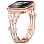 Pulseira de Relógio Metálica com Diamantes em Forma de Borboleta xDfind, Para Apple Watch 42 / 44 / 45 / 46 / 49mm, Para Apple Watch 38 / 40 / 41 / S10 42mm