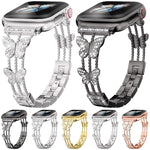 Pulseira de Relógio Metálica com Diamantes em Forma de Borboleta xDfind, Para Apple Watch 42 / 44 / 45 / 46 / 49mm, Para Apple Watch 38 / 40 / 41 / S10 42mm