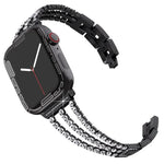 Pulseira de Relógio Metálica com Três Diamantes xDfind, Para Apple Watch 42 / 44 / 45 / 46 / 49mm, Para Apple Watch 38 / 40 / 41 / S10 42mm