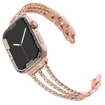 Pulseira de Relógio Metálica com Três Diamantes xDfind, Para Apple Watch 42 / 44 / 45 / 46 / 49mm, Para Apple Watch 38 / 40 / 41 / S10 42mm
