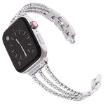 Pulseira de Relógio Metálica com Três Diamantes xDfind, Para Apple Watch 42 / 44 / 45 / 46 / 49mm, Para Apple Watch 38 / 40 / 41 / S10 42mm