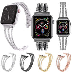 Pulseira de Relógio Metálica com Três Diamantes xDfind, Para Apple Watch 42 / 44 / 45 / 46 / 49mm, Para Apple Watch 38 / 40 / 41 / S10 42mm