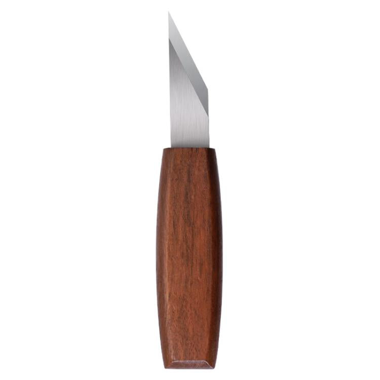 Faca de escultura manual com lâmina longa, ponta biselada, faca utilitária, nogueira, bambu