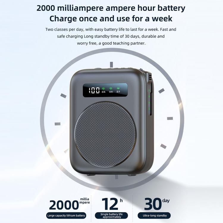 Amplificador de Voz para Ensino com Microfone Sem Fios Mini M10 com Ecrã