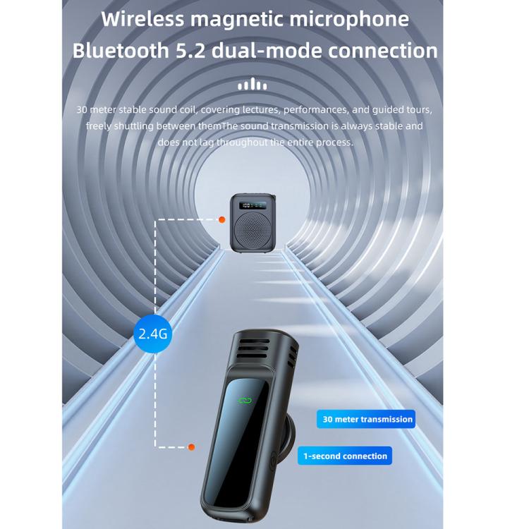 Amplificador de Voz para Ensino com Microfone Sem Fios Mini M10 com Ecrã